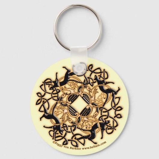 Celtic Knotwork Cats Sleutelhanger, wit Sleutelhanger (Voorkant)