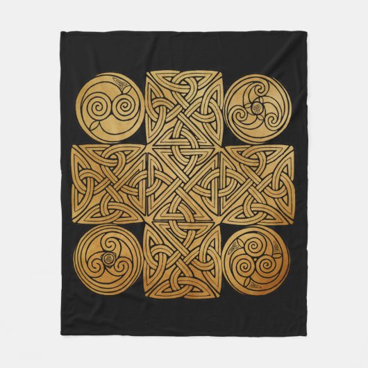 Celtic Knotwork Cross Fleece Deken (Voorkant)