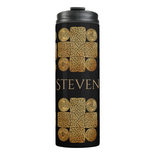 Celtic Knotwork Cross - gepersonaliseerd Thermosbeker (Voorkant)