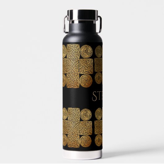 Celtic Knotwork Cross - gepersonaliseerd Waterfles (Voorkant)