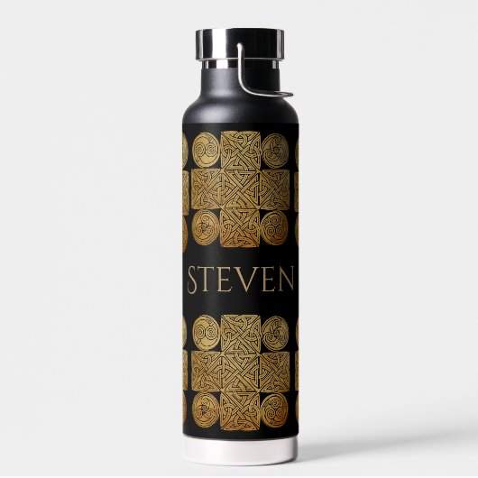 Celtic Knotwork Cross - gepersonaliseerd Waterfles (Links)