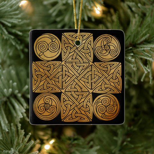 Celtic Knotwork Cross Keramisch Ornament (Boom)
