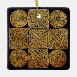 Celtic Knotwork Cross Keramisch Ornament
