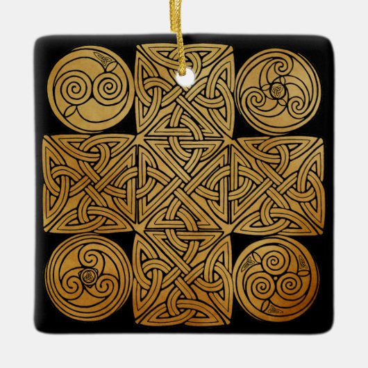 Celtic Knotwork Cross Keramisch Ornament (Voorkant)