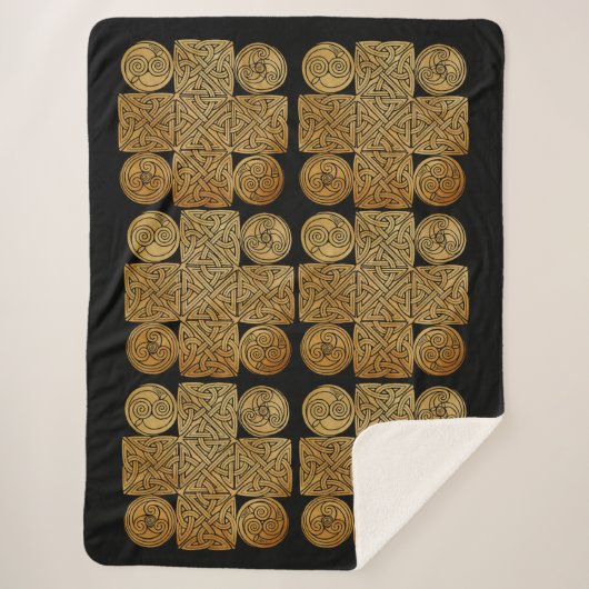 Celtic Knotwork Cross Sherpa Deken (Voorkant)