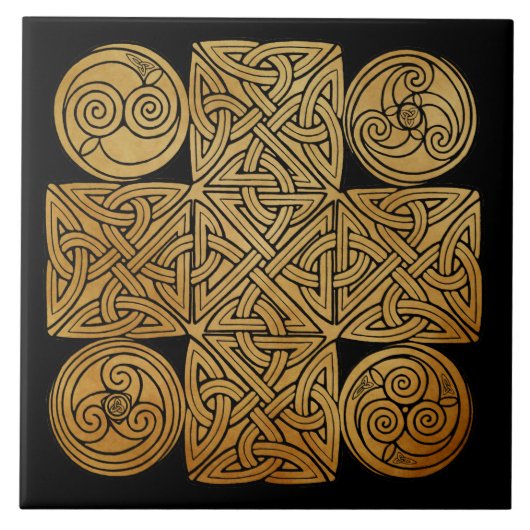 Celtic Knotwork Cross Tegeltje (Voorkant)