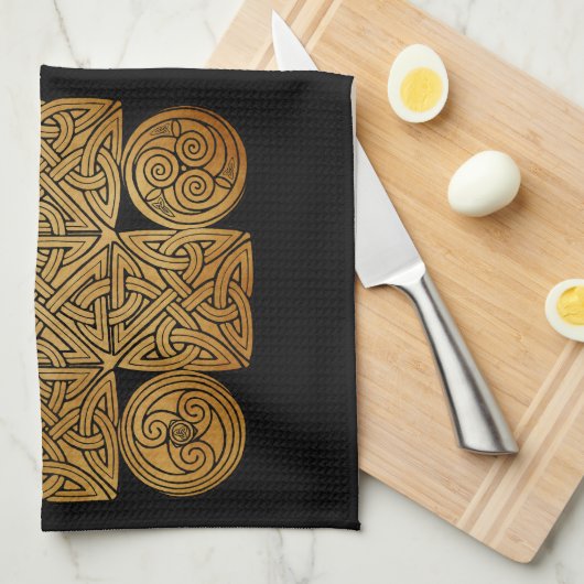 Celtic Knotwork Cross Theedoek (Quarter Fold)