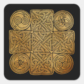 Celtic Knotwork Cross Vierkante Sticker (Voorkant)