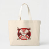 Celtic Knotwork Design - Interlacing Red Grote Tote Bag (Voorkant)