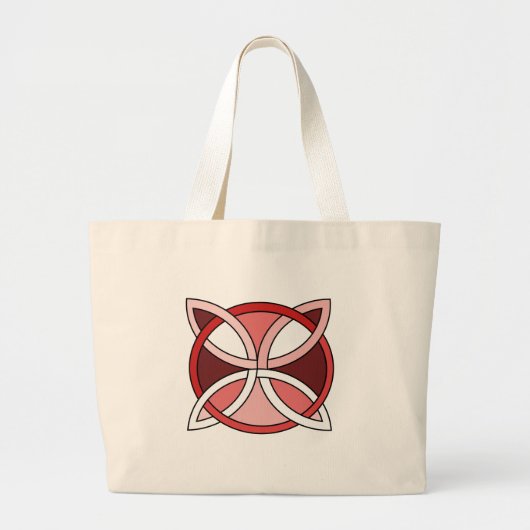 Celtic Knotwork Design - Interlacing Red Grote Tote Bag (Voorkant)
