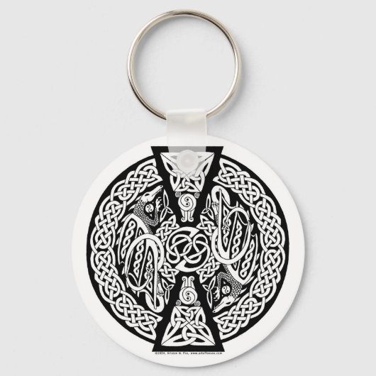 Celtic Knotwork Dragons Sleutelhanger (Voorkant)