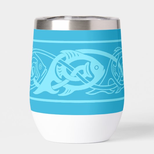 Celtic Knotwork Fish in Blue (Achterkant)