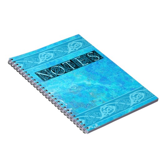 Celtic Knotwork Fish in Blue Notitieboek (Rechterzijde)