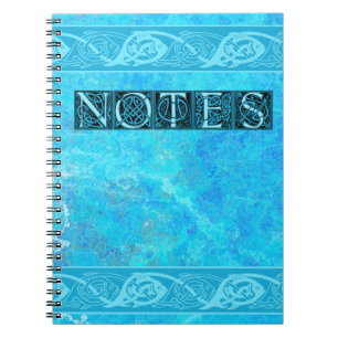 Celtic Knotwork Fish in Blue Notitieboek