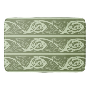 Celtic Knotwork Fish in Green Badmat