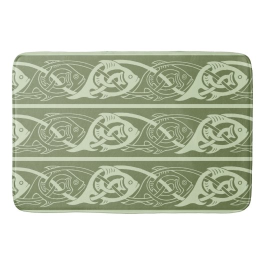 Celtic Knotwork Fish in Green Badmat (Voorkant)