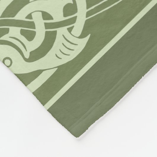 Celtic Knotwork Fish in Green Fleece Deken (Hoek)