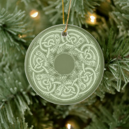 Celtic Knotwork Fish in Green Keramisch Ornament