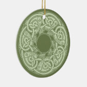Celtic Knotwork Fish in Green Keramisch Ornament (Rechts)