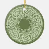 Celtic Knotwork Fish in Green Keramisch Ornament (Voorkant)