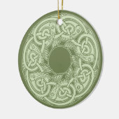 Celtic Knotwork Fish in Green Keramisch Ornament (Links)