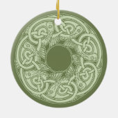 Celtic Knotwork Fish in Green Keramisch Ornament (Achterkant)