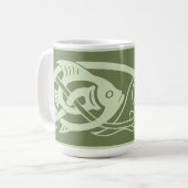 Celtic Knotwork Fish in Green Koffiemok (Voorkant links)