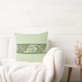 Celtic Knotwork Fish in Green Kussen