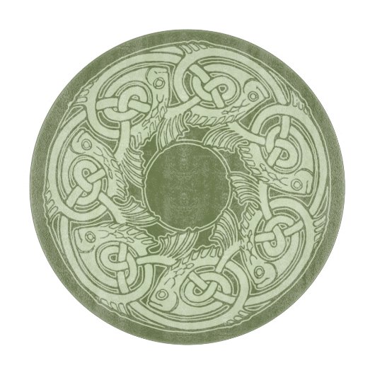 Celtic Knotwork Fish in Green Snijplank (Voorkant)