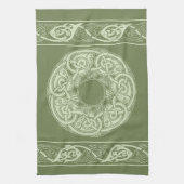 Celtic Knotwork Fish in Green Theedoek (Verticaal)