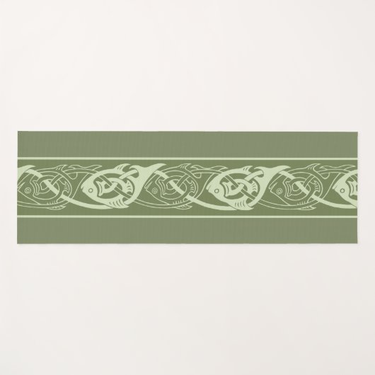 Celtic Knotwork Fish in Green Yogamat (Voorkant (horizontaal))
