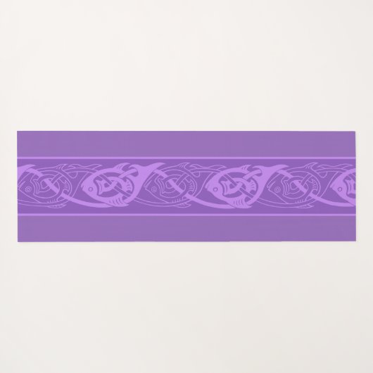 Celtic Knotwork Fish in Paars Yogamat (Achterkant (horizontaal))
