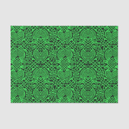 Celtic Knotwork in Green en Black Tissuepapier (Voorkant)