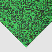 Celtic Knotwork in Green en Black Tissuepapier (Detail)