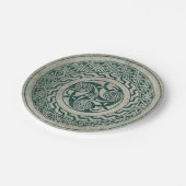 Celtic Knotwork Irish Medallion Pattern in Green Papieren Bordje (Gekanteld)