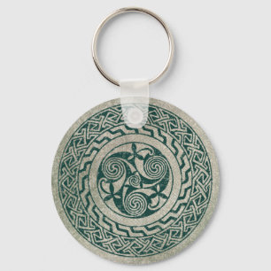Celtic Knotwork Irish Medallion Pattern in Green Sleutelhanger