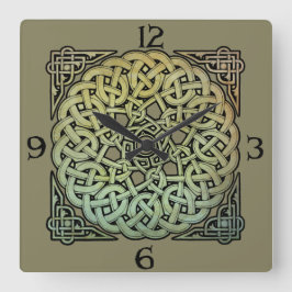 Celtic Knotwork Mandala Vierkante Klok