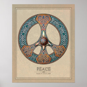 Celtic Knotwork Peace Sign-poster (16x20 inch) Poster