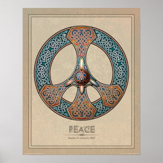 Celtic Knotwork Peace Sign-poster (16x20 inch) Poster