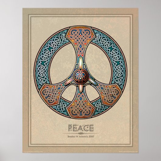 Celtic Knotwork Peace Sign-poster (16x20 inch) Poster (Voorkant)