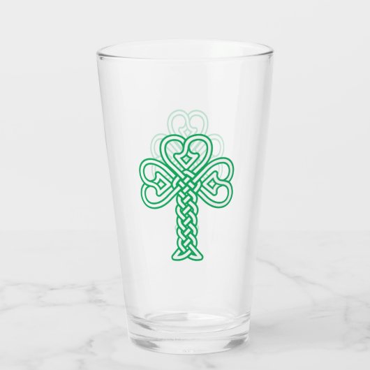 Celtic knotwork Shamrock Glas (Achterkant)