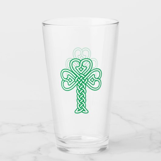 Celtic knotwork Shamrock Glas (Voorkant)