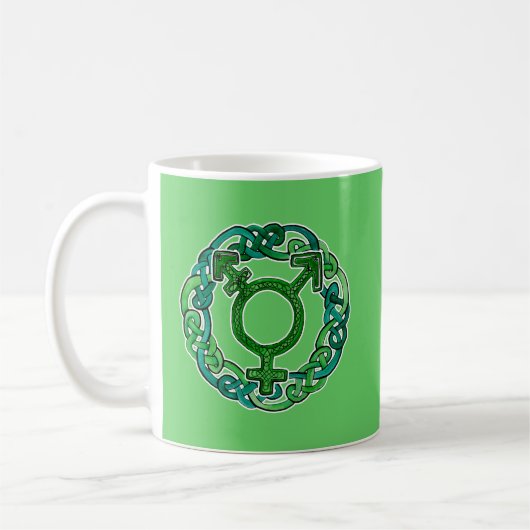 Celtic Knotwork Transgender Symbol Koffiemok (Links)