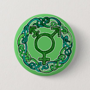 Celtic Knotwork Transgender Symbol Ronde Button 5,7 Cm