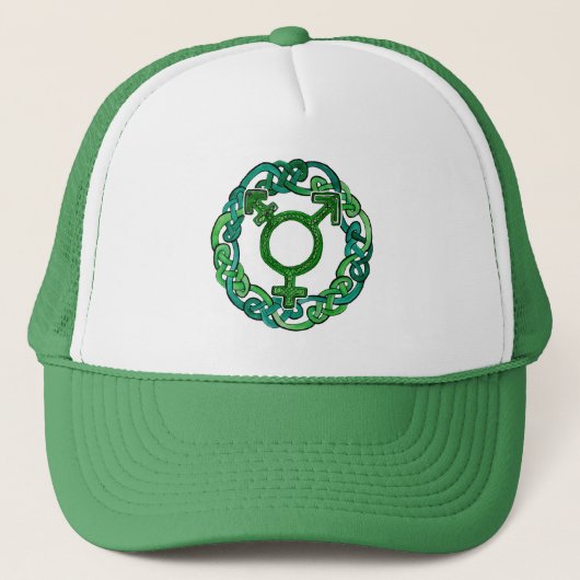 Celtic Knotwork Transgender Symbol Trucker Pet (Voorkant)