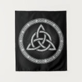 Celtic Knotwork Trinity Distress White Wandkleed (Voorkant)