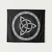 Celtic Knotwork Trinity Distress White Wandkleed (Voorkant (horizontaal))