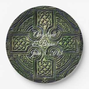 Celtic knotwork trouwreceptie papieren bordje