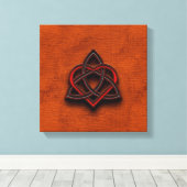 Celtic Knotwork Valentijn Heart Canvas Texture 1 Afdruk (Insitu (Houten vloer))