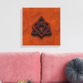 Celtic Knotwork Valentijn Heart Canvas Texture 1 Afdruk (Insitu (Woonkamer))